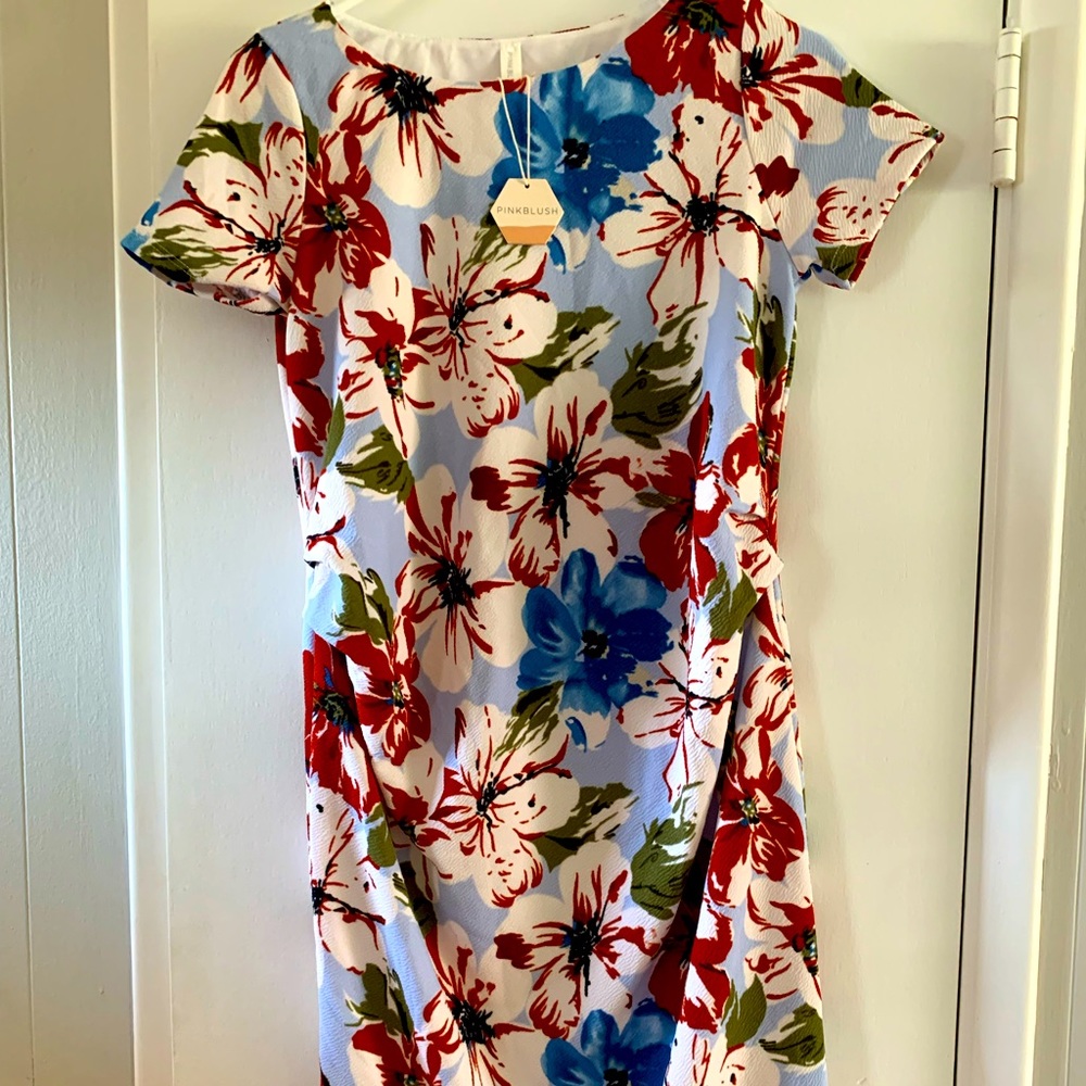 PinkBlush maternity dress size small hibiscus flowers.